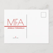 MFA grade Red Graduation Party Invitation (Dos)