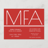 MFA grade Red Graduation Party Invitation (Devant)