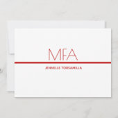 MFA grade Red Graduation Party Invitation (Dos)