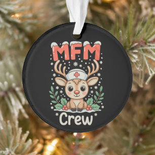MFM-verpleegster crew rendier Kerstmis Kerstvakant Ornament