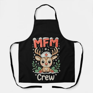 MFM-verpleegster crew rendier Kerstmis Kerstvakant Schort
