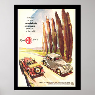  MG-auto's Afdruk Poster vervoer