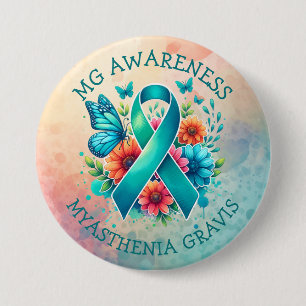 MG Bewustzijn   Myasthenia gravis-lint Ronde Button 7,6 Cm