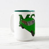 mg groen tweekleurige koffiemok (Voorkant links)