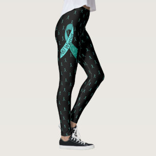 MG Leggings de rubans noirs et Turquoises