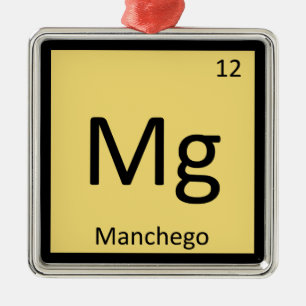 Mg - Manchego Cheese Chemistry Periodic Table Metalen Ornament