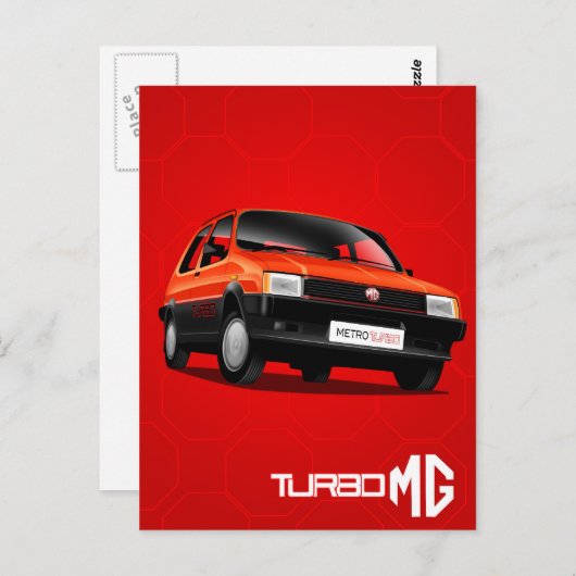 MG Metro Turbo Briefkaart (Voorkant / Achterkant)
