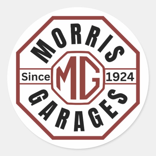 MG Morris Garages Stickers Classic Round (Devant)