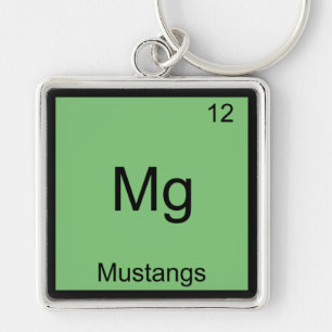Mg - Mustangs Funny Element Chemistry Symbol T-shi Sleutelhanger