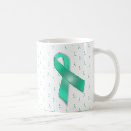 MG Sensibilisation rubans café Mug Turquoise (Droite)