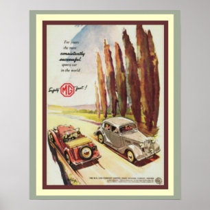  MG-sportauto en -Poster Poster