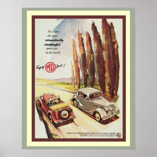 MG-sportauto en -Poster Poster (Voorkant)