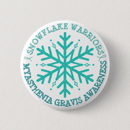 MG Warrior Awareness Ribbon Button Snowflake (Voorkant)