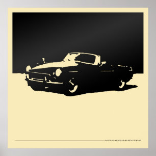 MGB, 1971 - Zwart op lichtcrème Poster