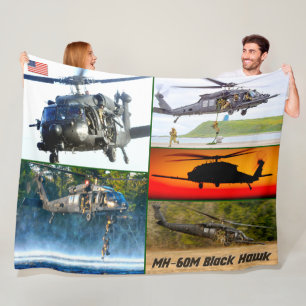 MH-60 M ZWARTE HAWK FLEECE DEKEN