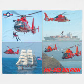 MH-65D DOLPHIN FLEECE DEKEN (Voorkant (Horizontaal))