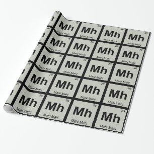 Mh - Mahi Mahi Scheikunde Periodiek Systeem Symboo Cadeaupapier