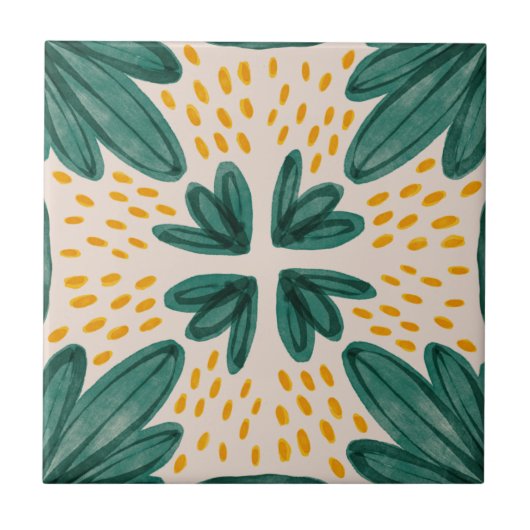 MHN Green en Yellow Tegel Collectie Tegeltje (Voorkant)