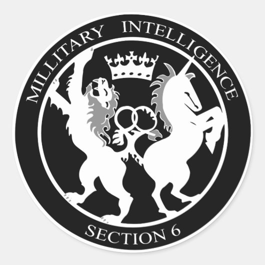 MI6-Logo Ronde Sticker (Voorkant)