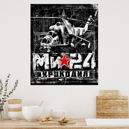 Mi-24 Grote Sovjethelikopter Poster (Keuken)