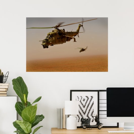 MI-35 Hindhelikopters Poster (Thuiskantoor)