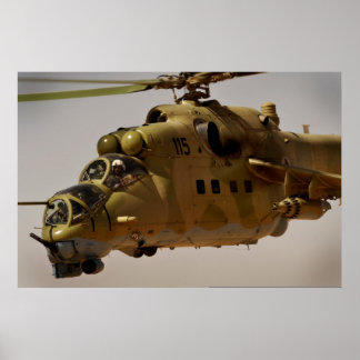 Mi-35 pistool voor het opwarmen van helikopters poster