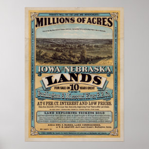 Mi affiche de terre d'immobiliers de 1800s