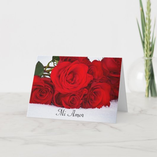 Mi amor Red Roses Card Kaart (Voorkant)