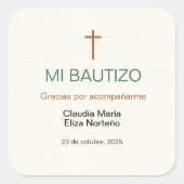 Mi Bautizo Favor Sticker Custom Baptism Label (Devant)