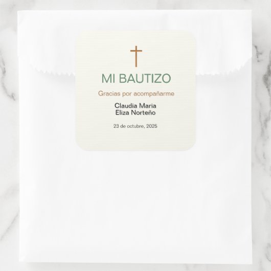 Mi Bautizo Favor Sticker Custom Baptism Label (Sac)