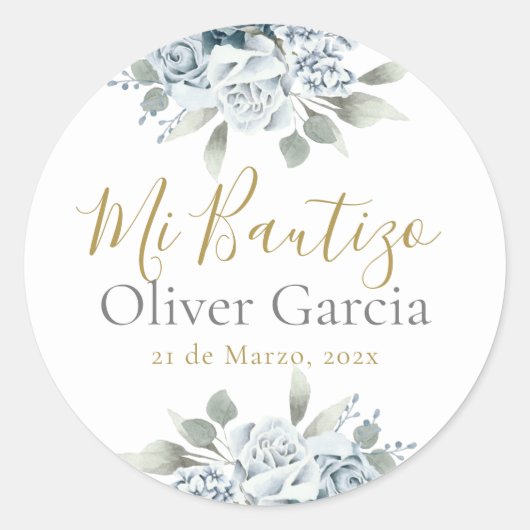 Mi Bautizo Ronde Sticker (Voorkant)
