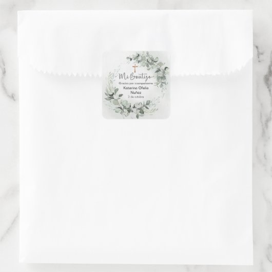 Mi Bautizo Sticker | Personalized Baptism Label (Tas)