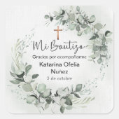 Mi Bautizo Sticker | Personalized Baptism Label (Voorkant)