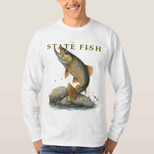 MI Beekforel Vissen Ontwerp T-shirt