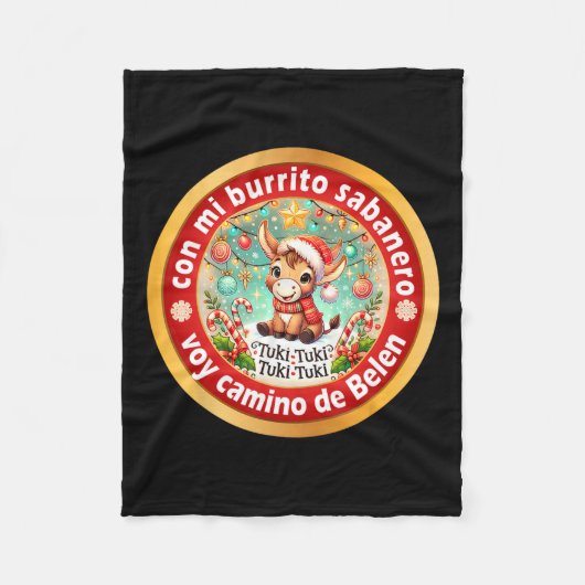 Mi Burrito Sabynero Mexicaanse Kerst Ezel Spani Fleece Deken (Voorkant)