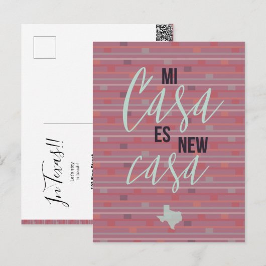 Mi Casa Es New Casa - Texas Moving Notice Briefkaart (Voorkant / Achterkant)