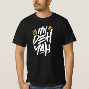 Mi Deh Yah Rasta Gezegde Graffiti Label Stijl Regg T-shirt