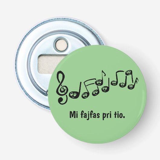 Mi fajfas deel. button flesopener (Voorkant)