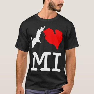 MI (I hart Michigan), donker, groot T-shirt