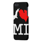 MI (I hart Michigan) iPod/iPhone case (donker) iPhone Hoesje (Achterkant Links)