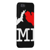 MI (I hart Michigan) iPod/iPhone case (donker) iPhone Hoesje (Achterkant Rechts)
