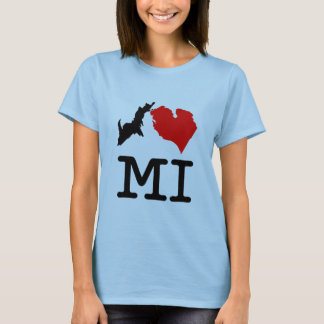 MI (I hart Michigan), klein afdrukken T-shirt