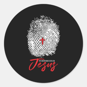 Mi Identidad en Jesus Faith Inspirerend T - shirts Ronde Sticker