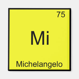 Mi - Michelangelo Grappig Chemie Elementsymbool Magneet