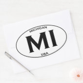 MI - Michigan USA Ovale Sticker (Envelop)