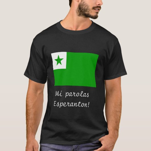 Mi parolas Esperanton Esperanto vlag t-shirt (Voorkant)