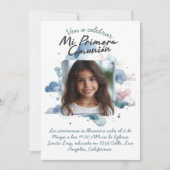Mi Primera Comunión con foto Spaanse Waterverf Kaart (Voorkant)