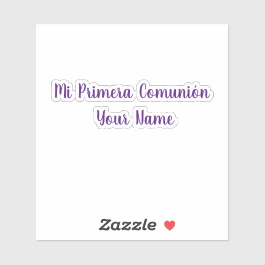 Mi Primera Comunion Customize name vinyl sticker (Feuille)