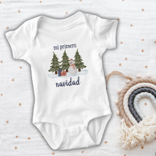 Mi Primera Navidad Árboles Muñeco Nieve y Regalos Romper