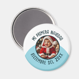 Mi Primera Navidad con Foto y Año Magneet